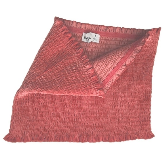 Hollister Shirred Smocked Crop Tube Top Tank Ruffles and Velvet Pullover - Picture 11 of 14